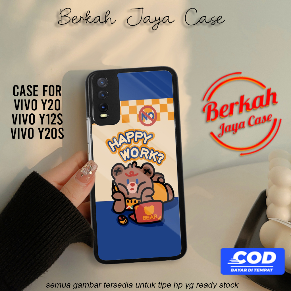 Berkah Case Vivo Y20 Y12s Y20s Hp Vivo Y20 Y12s Y20s Pelindung Hp Motif BEAR04 Case Lucu Casing Hp K