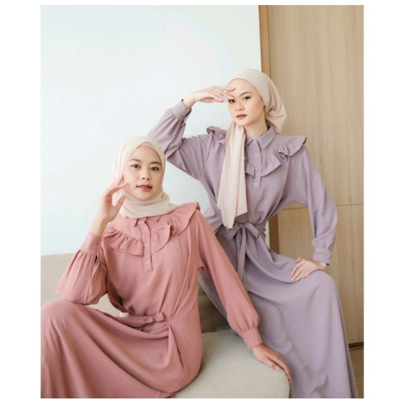 gamis dress wanita crinkle airflow rempel