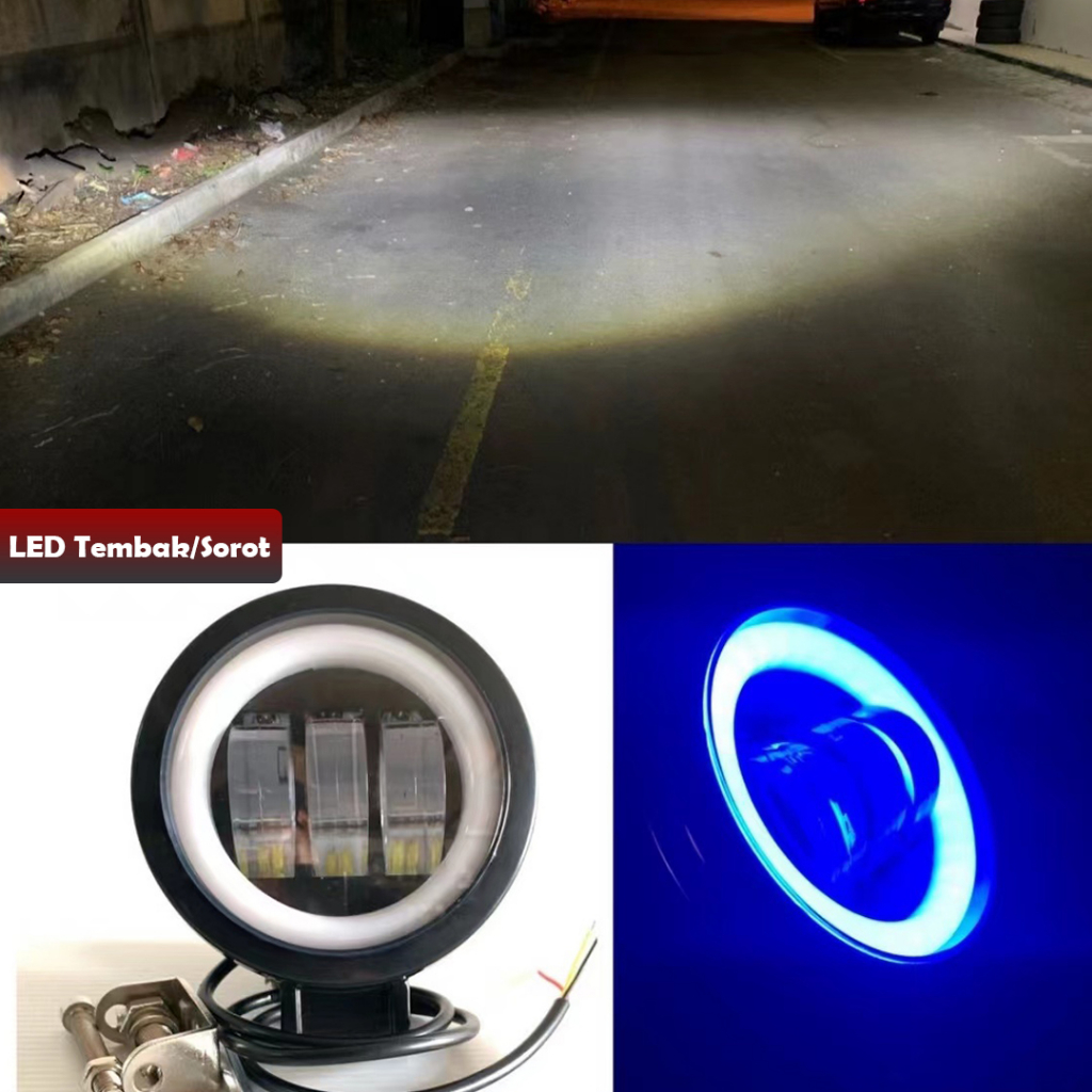 Lampu LED MT star tembak sorot CWL 3 mata lensa 6D-30watt CREE ANGEL EYE SQUARE-YOYOSOO