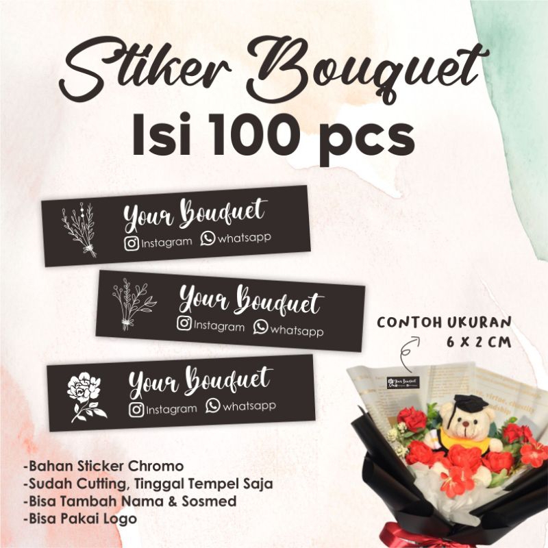 

Stiker Buket Label Bouquet [ ISI 100 PCS ]