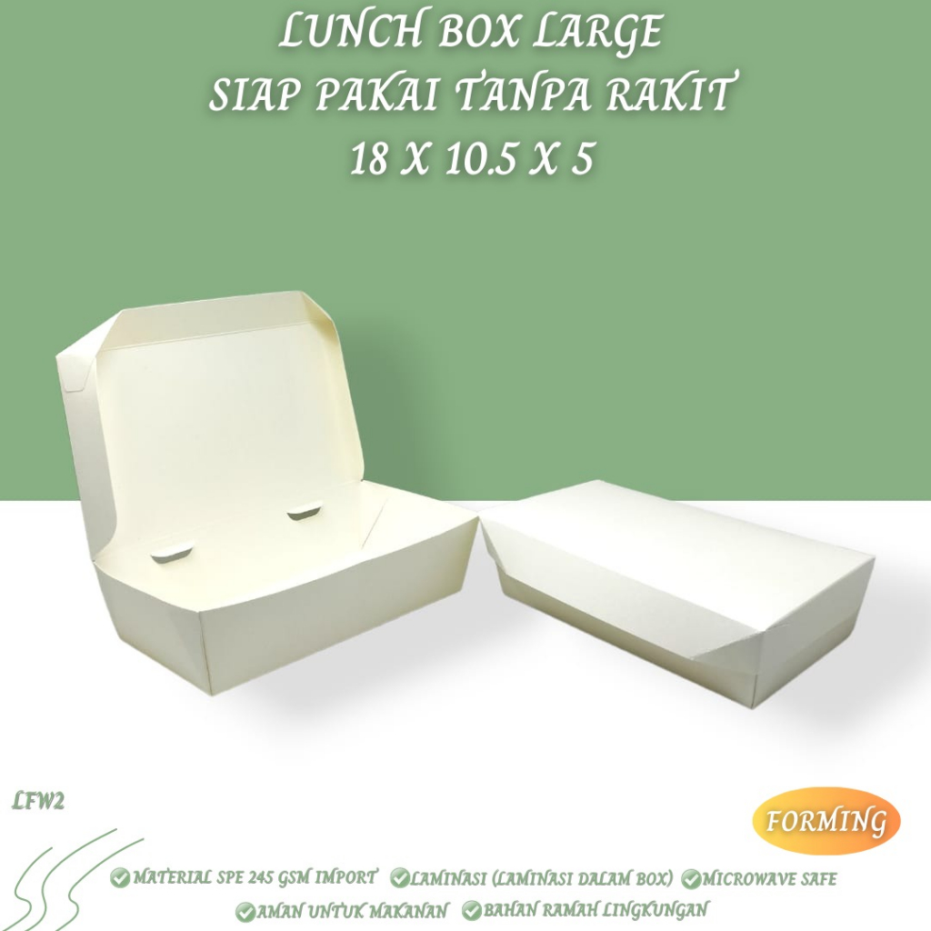 Paper Lunch Box Large SPE 245 Gsm (LFW2-18X10.5X5 Cm)