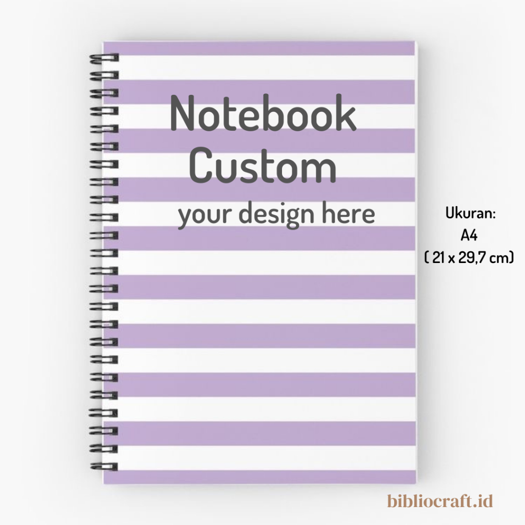 

Notes Custom A4 / Notebook A4 / Notes Spiral A4 - Plain Polos Garis Titik Kotak - Cover Depan Saja