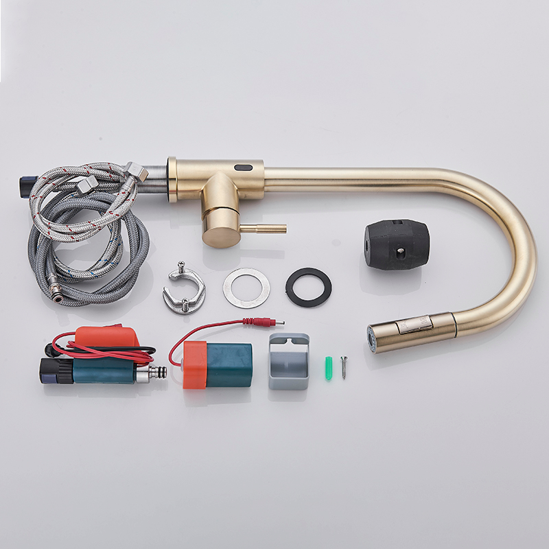 Touch Sensor Kran Sink Mixer Tarik Brushed Brass Kran kitchen Sink keran air wastafel Kran Cuci Piring Fleksibel