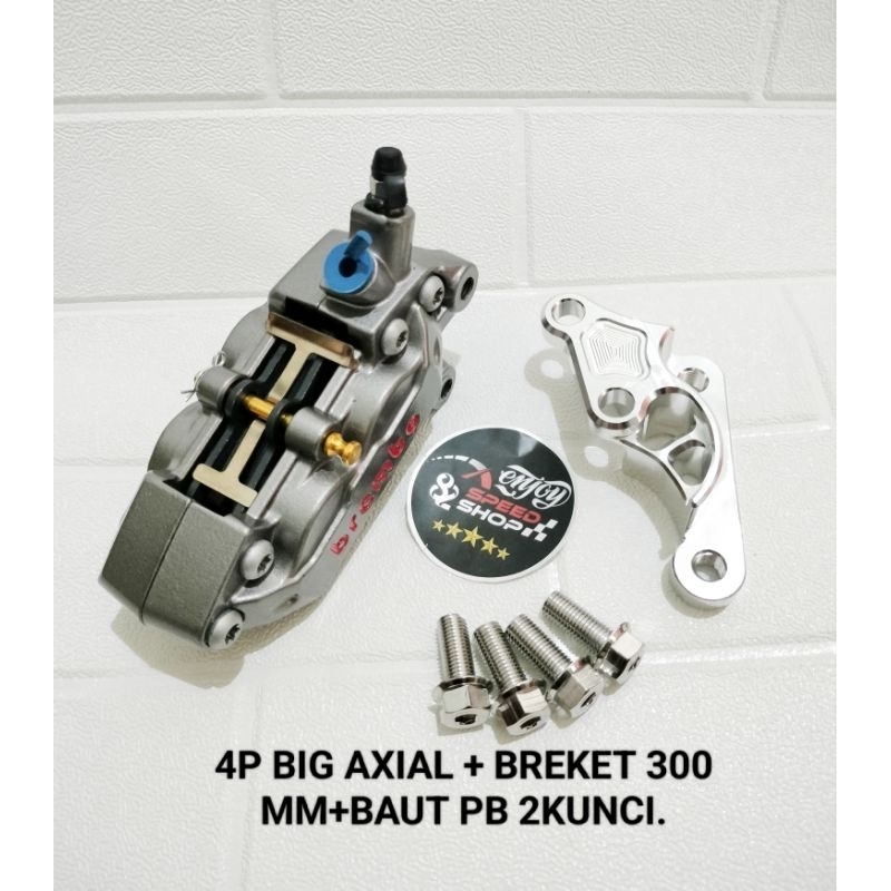 paket rem depan Kaliper 4p big axial plus breket 300 mm yamaha rxk rxking new / vixion / jupiter old lama