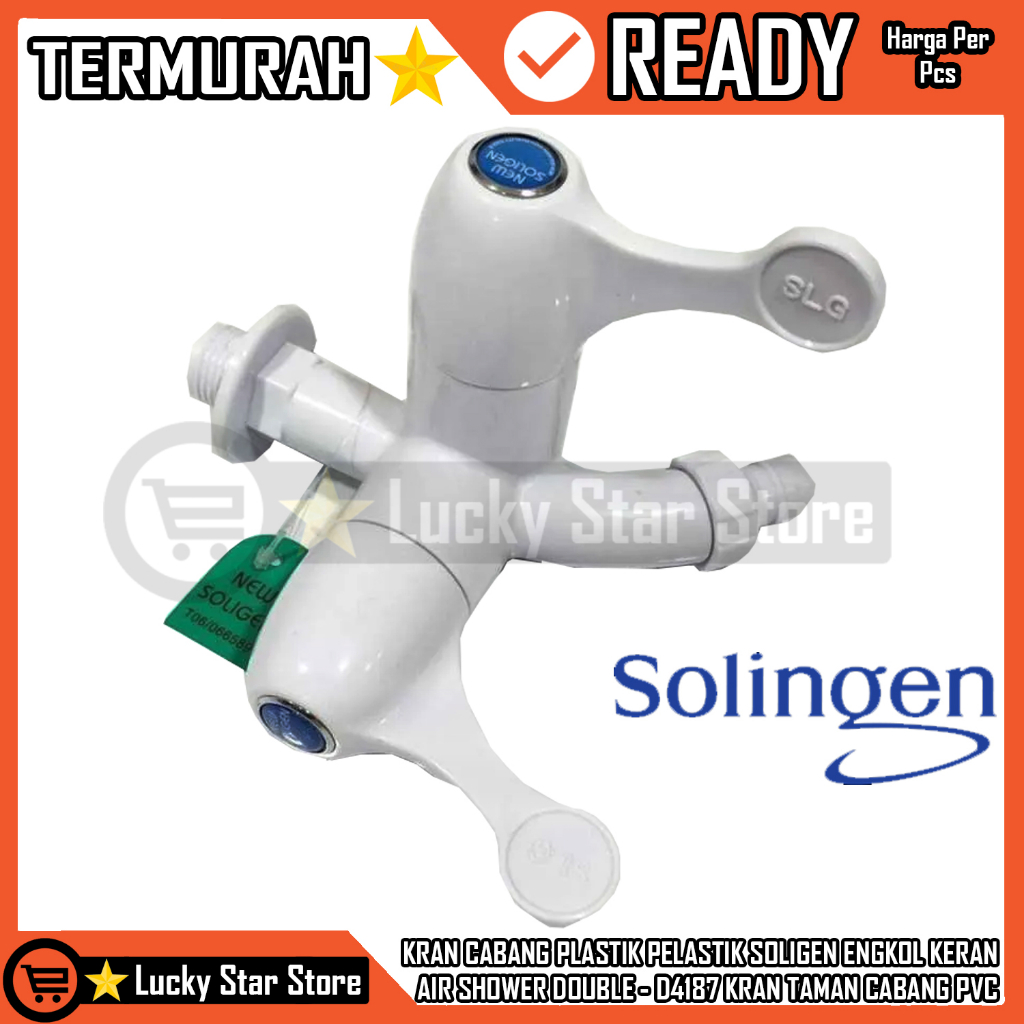 KRAN CABANG PLASTIK PELASTIK SOLIGEN ENGKOL KERAN AIR SHOWER DOUBLE - D4187 KRAN TAMAN AIR PLASTIC S