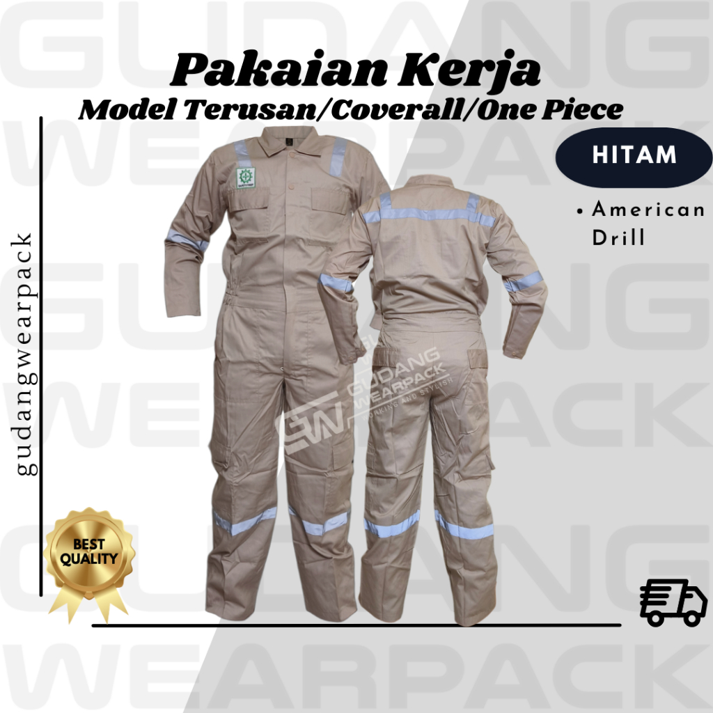 Gudang Wearpack - Pakaian Kerja Seragam Proyek Coverall - Terusan - One Piece Warna Coksu