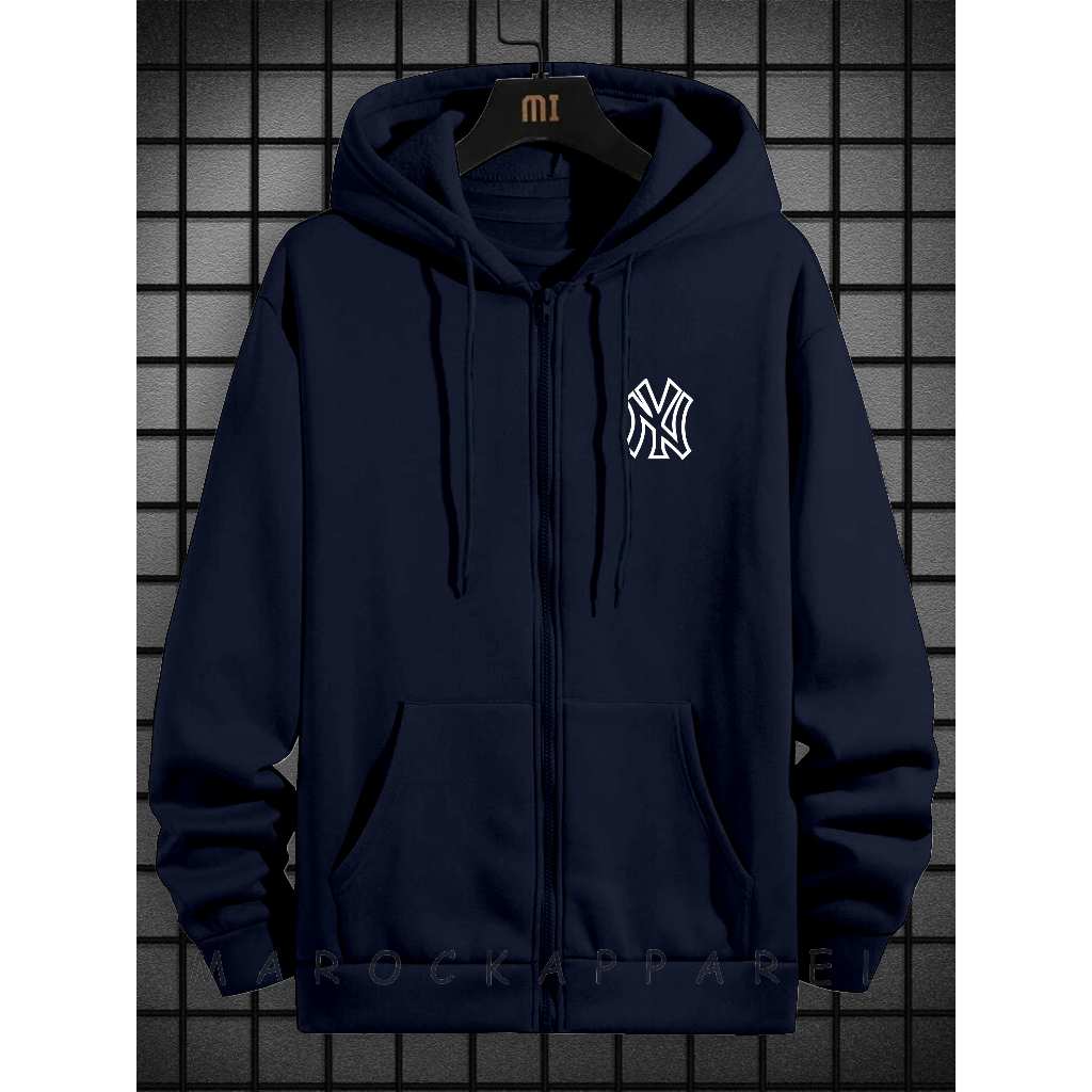 New Sweater Hoodie Zipper Pria Wanita Logo NY