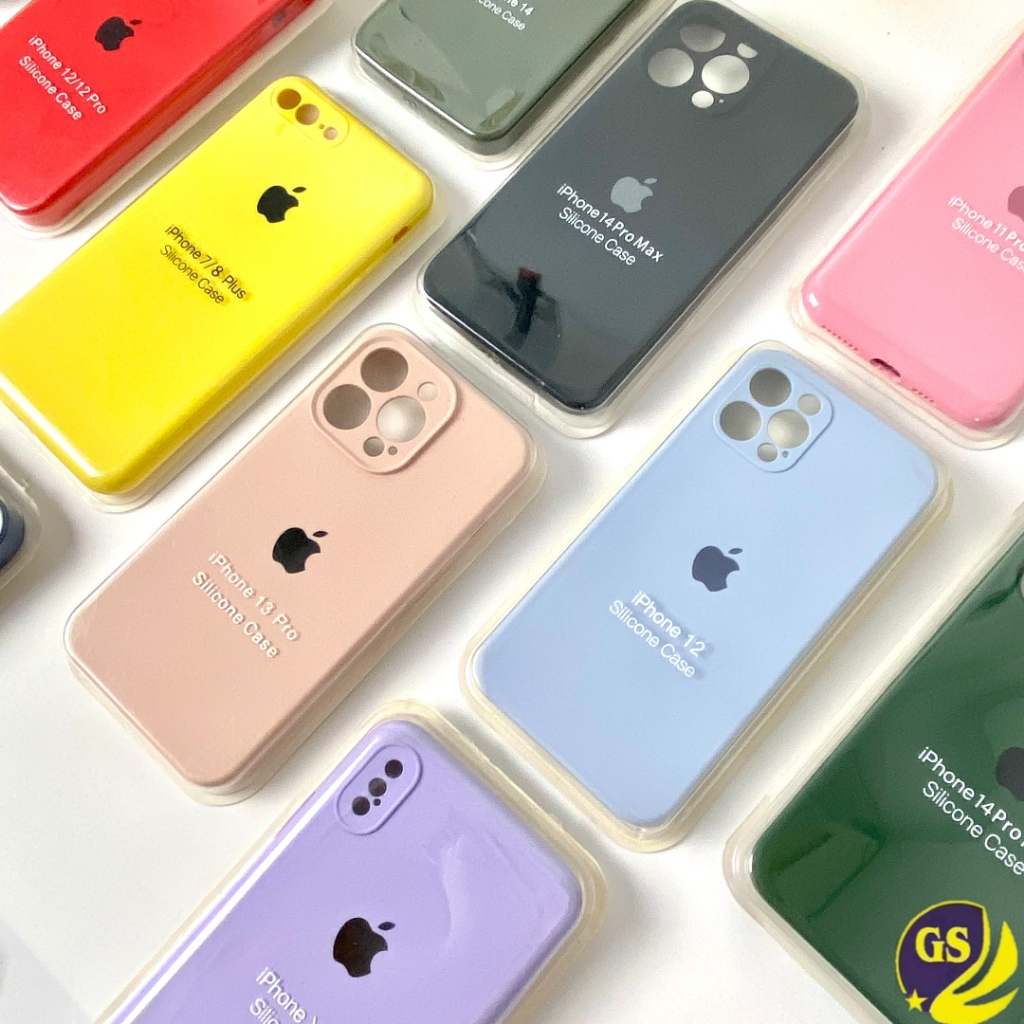 Premium Case Silicone Full Cover Silicon Soft Case for iphone 6 6s 7 8 Plus 6+ 6s+ 7+ 8+ SE X XS XR XS MAX 11 PRO MAX 12 Pro Max 13 Pro Max Silikon Casing Anti noda