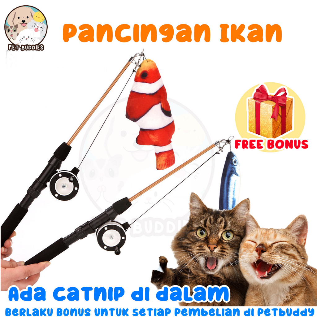 [FREE BONUS]Pancingan Ikan Catnip Mainan Kucing Berkualitas