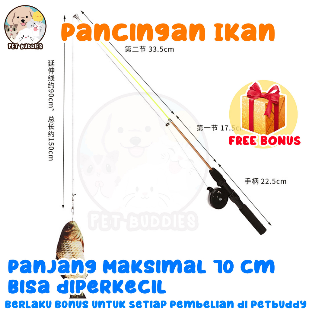 [FREE BONUS]Pancingan Ikan Catnip Mainan Kucing Berkualitas