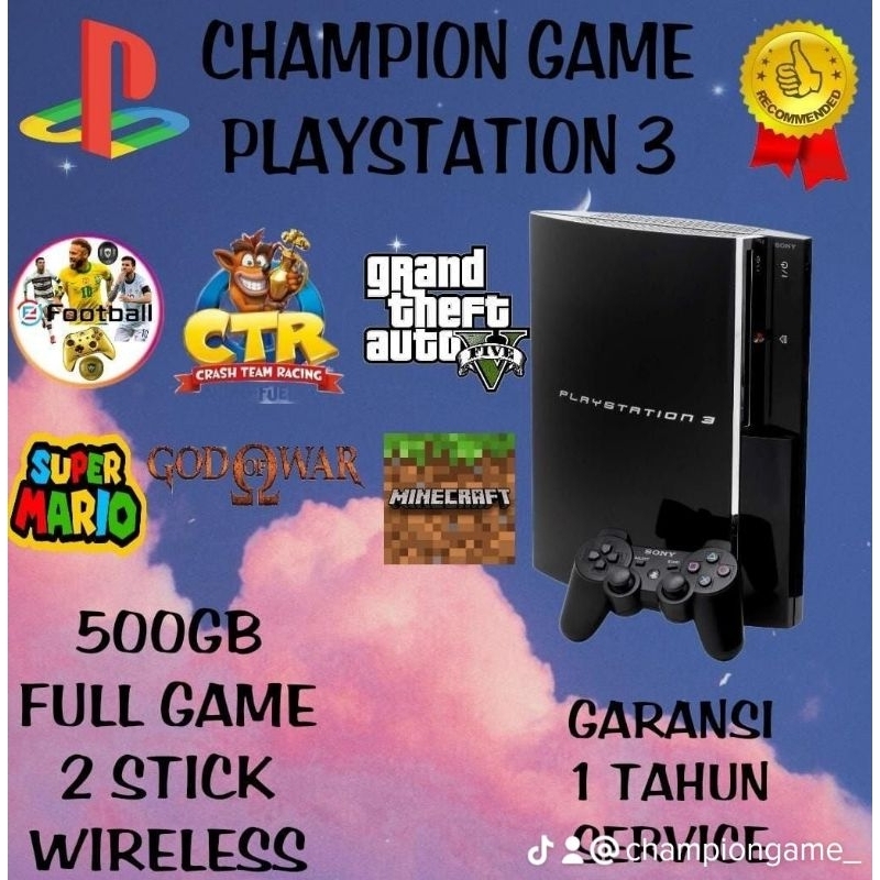 PS3 Fat CFW Multiman 500GB 2 Stik Full Game