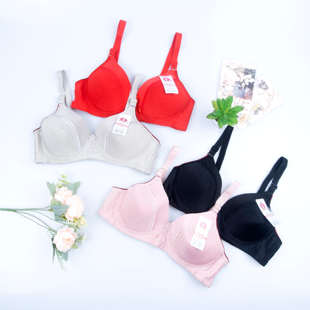 3PCS Pakaian Dalam Wanita Bra Tanpa Kawat Kait 3 Kualitas Premium TOYAZI