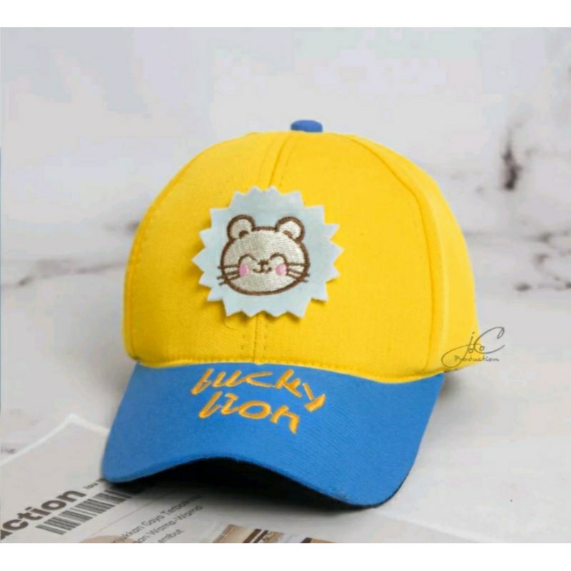 Topi Anak Anak Laki Laki Perempuan Lucky Lion premium usia 3-10 tahun