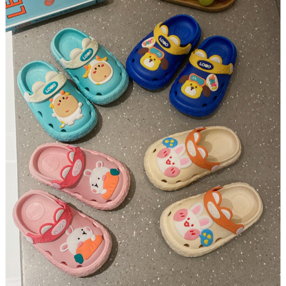 Sandal Anak Motif Kartun Sendal Karet Slop Anak Laki Perempuan Anti Slip Karakter