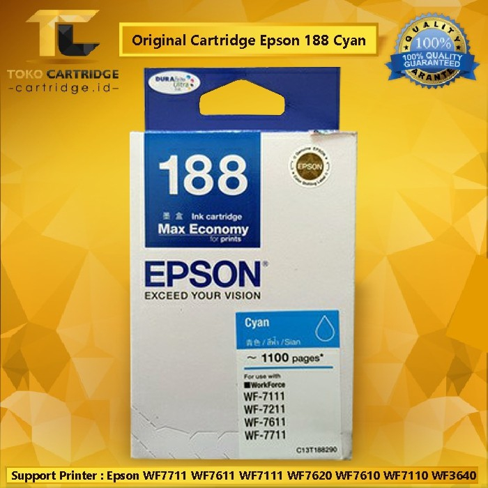 Cartridge Ink Epson 188 T188 Original Printer WF7111 WF7211 WF7611 WF7711