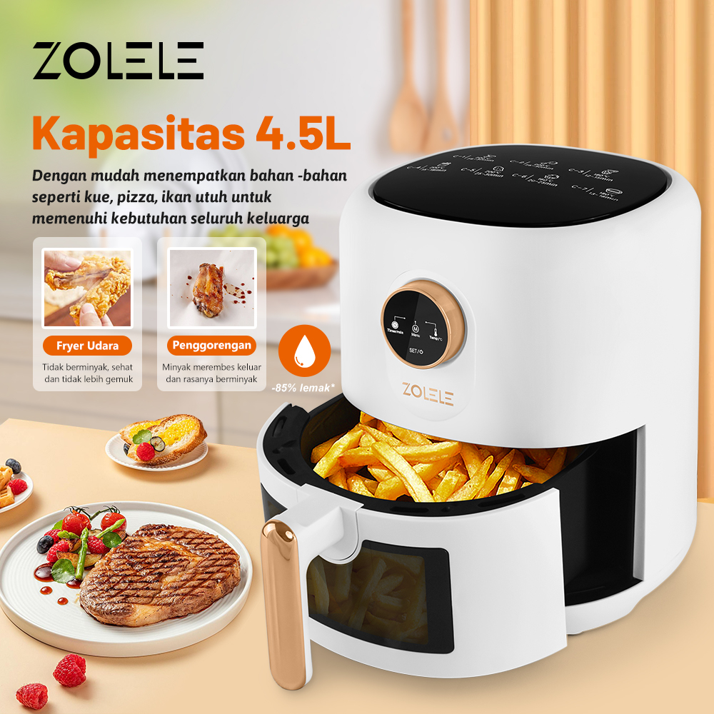 ZOLELE ZA004 4.5L Visual Air Fryer Penggorengan Udara Visual