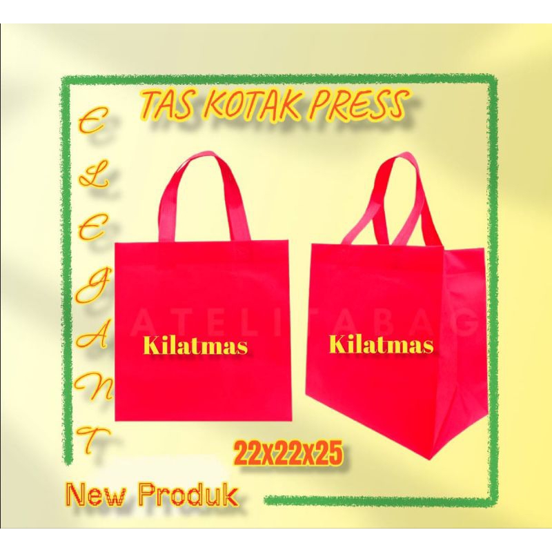 Tas Nasi Kotak Pres Ukuran 22x22cm 1Lusin Isi 12Pcs Ready Stock Terlaris