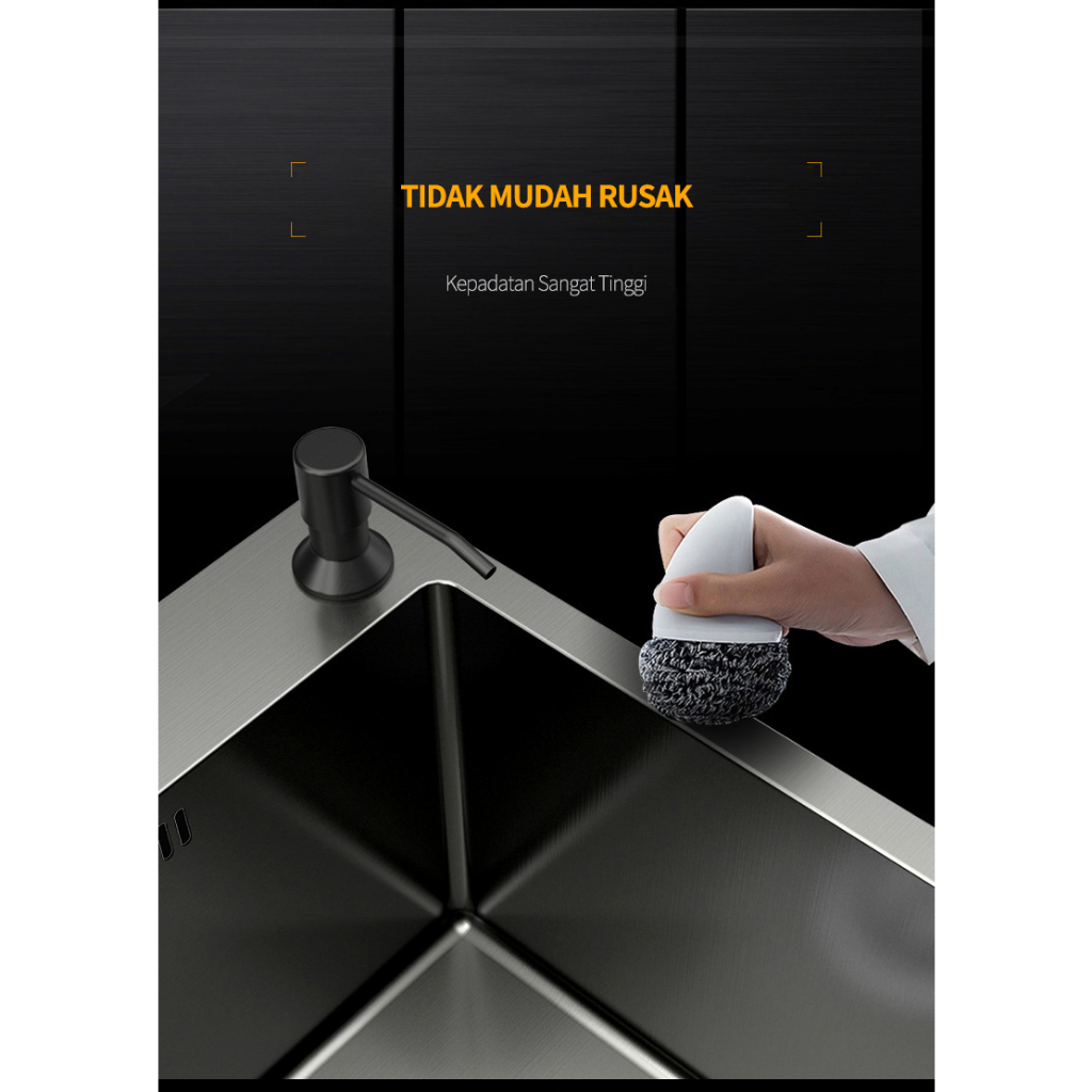 Set Lengkap Kitchen Sink Black 7843 / Wastafel Stainless Hitam 304 / Wastafel Dengan Keran yang Bisa Disesuaikan