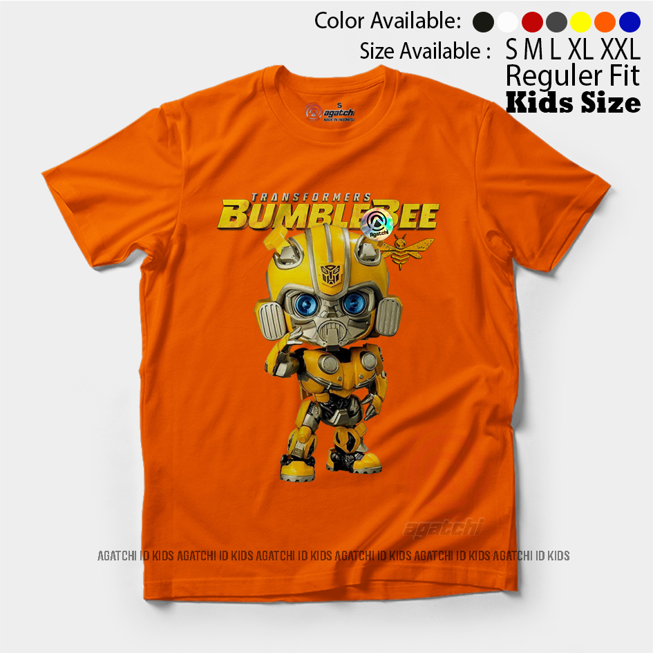 Baju Kaos Atasan Anak Laki - Laki Agatchi Robot Mobil Transformers - Bumble bee