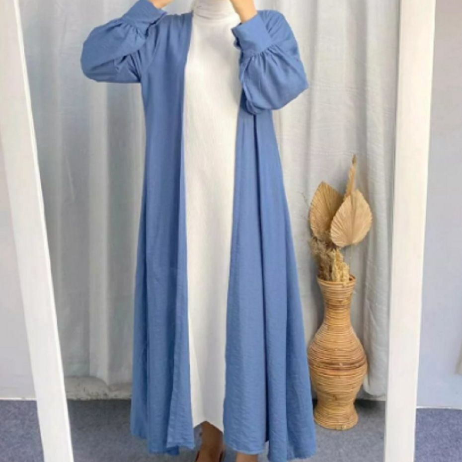 Belia Long Outer Polo Linen Cardigan panjang jumbo