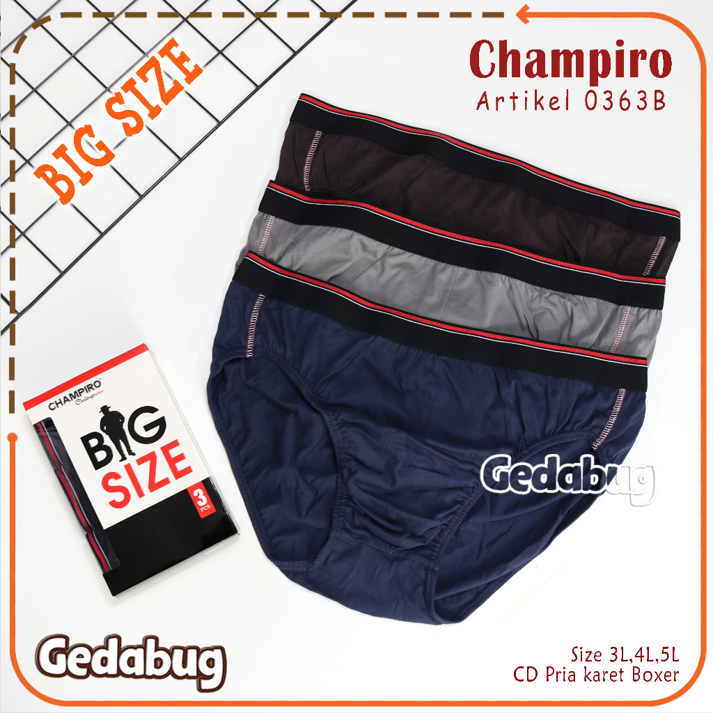 CD Pria Dewasa Champiro 0363 BIG SIZE | Celana dalam pria Karet Boxer | Gedabug