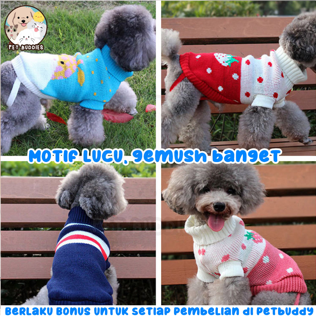 Pet Sweater Baju Rajut Kucing/Anjing Lucu HOMEMADE