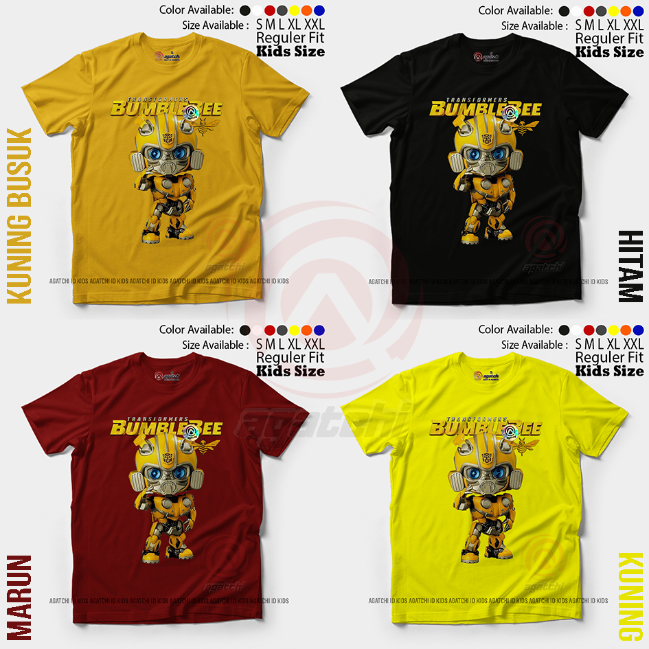 Baju Kaos Atasan Anak Laki - Laki Agatchi Robot Mobil Transformers - Bumble bee