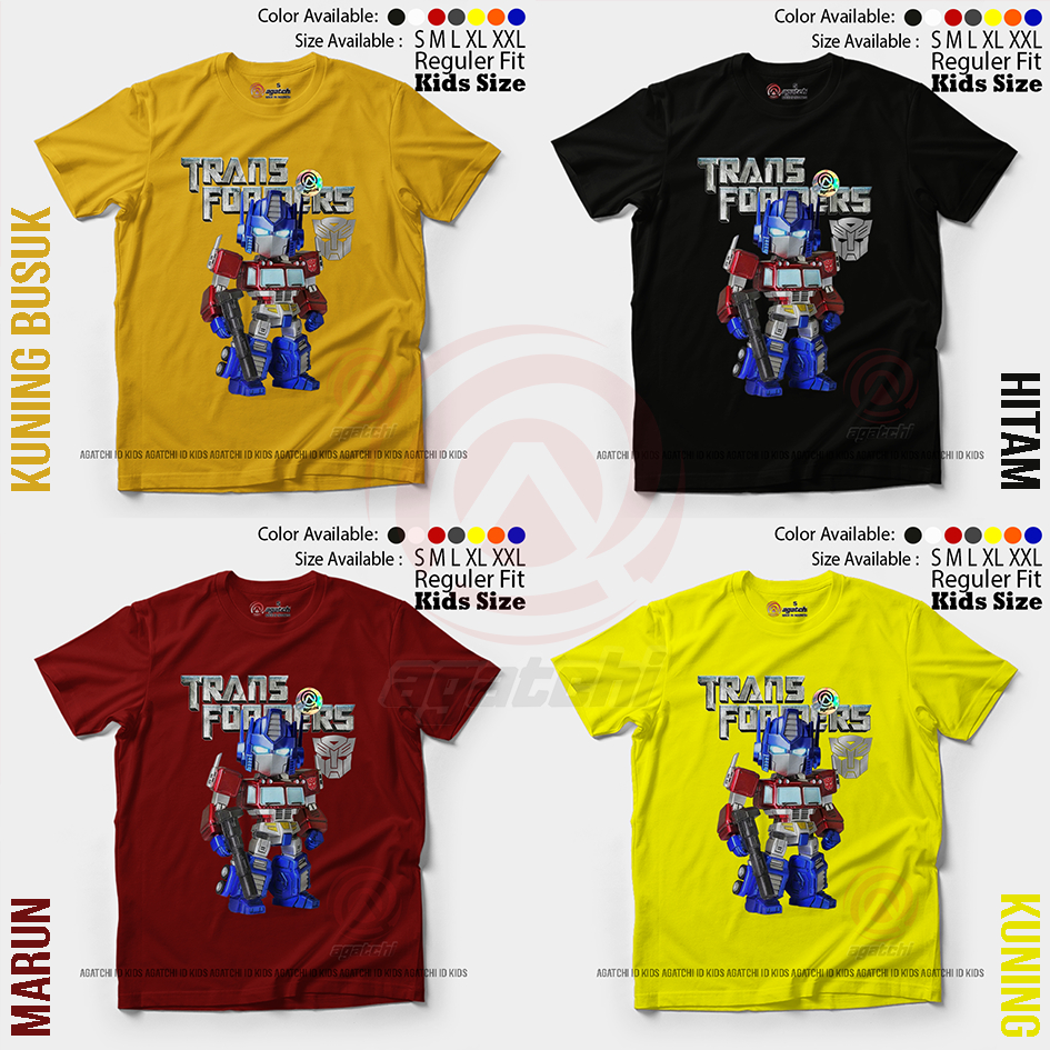 Baju Kaos Atasan Anak Laki - Laki Motif Transformer - Optimus Prime