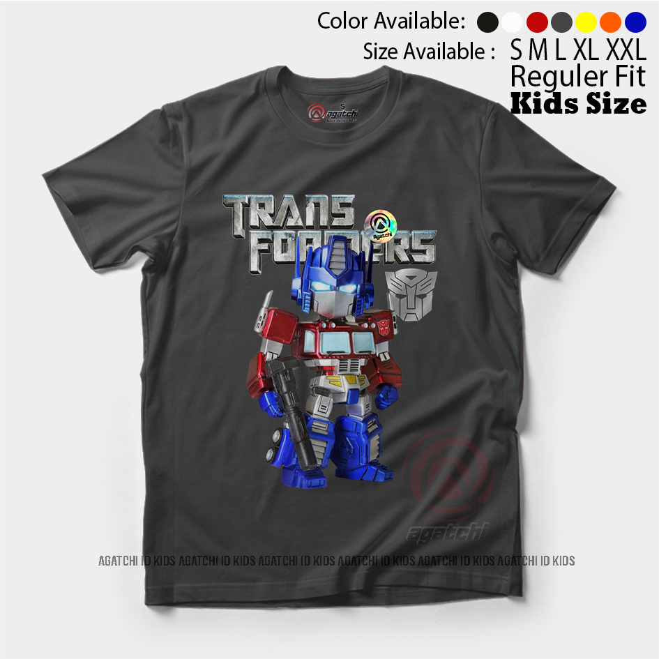 Baju Kaos Atasan Anak Laki - Laki Motif Transformer - Optimus Prime