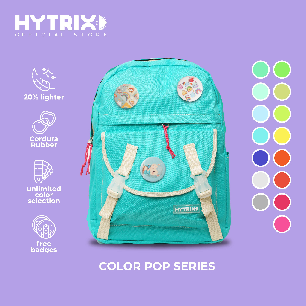 HYBRAND x HYTRIX [DN90] - Colour Pop Backpack - Ransel Wanita Korea Unik Limited Series - FREE Pin Bross Gambar Random