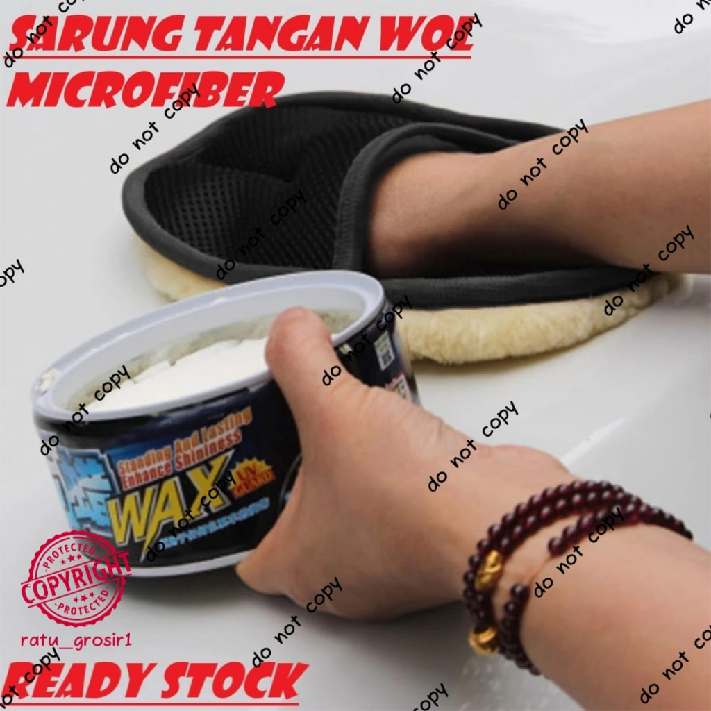 Sarung Tangan Kain WOOL Microfiber Mobil Wax Gloves Motor Exterior Interior