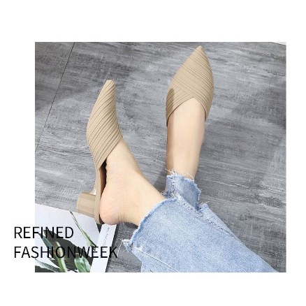 sepatu hak wanita / sepatu kantor karet terbaru / sepatu selop wanita import / sandal slop wedges wa