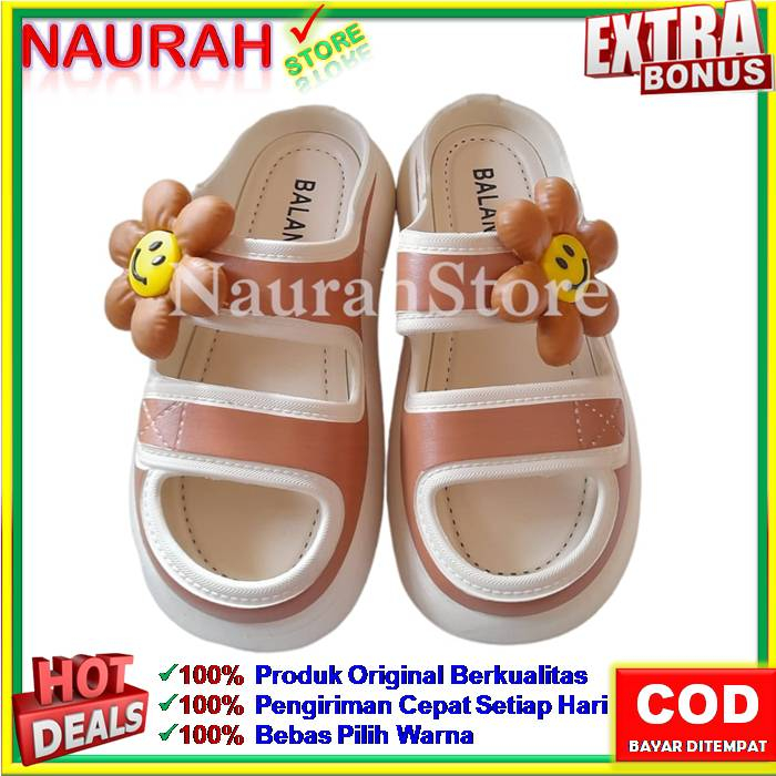 Sandal Slop Wanita Balance 029 F3 Sendal Viral 100% Original Kualitas Import Jelly Rubber Anti Slip Nyaman Empuk Lucu Termurah Terbaru