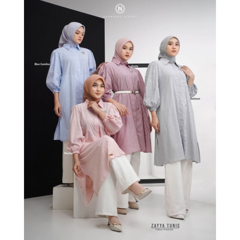 zayya tunic l nadheera Luxury | rekomendasi tunik | tunik best seller