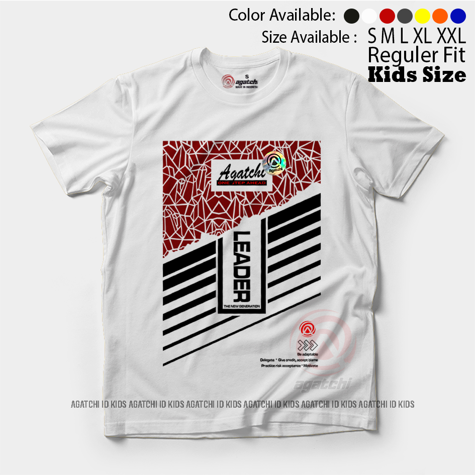 Baju Kaos Atasan Distro Anak Laki - Laki Agatchi Motif Leader - Agatchi Leader