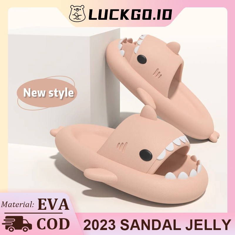 Sandal Hiu Sandal Rumah Wanita Empuk Anti Slip Sendal Karet Sandal Selop Couple Murah lembut Mandi EVA