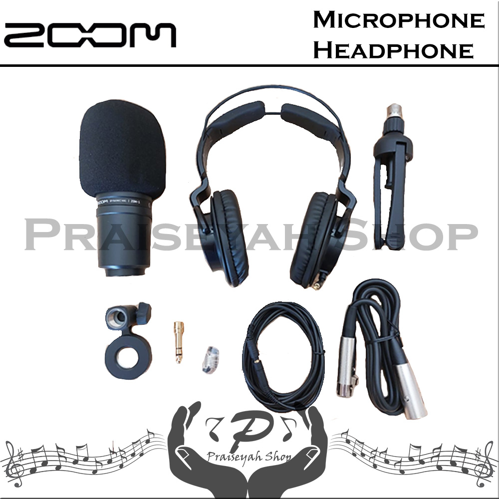 Zoom ZDM-1 Podcast Mic Pack Microphone dan Headphone