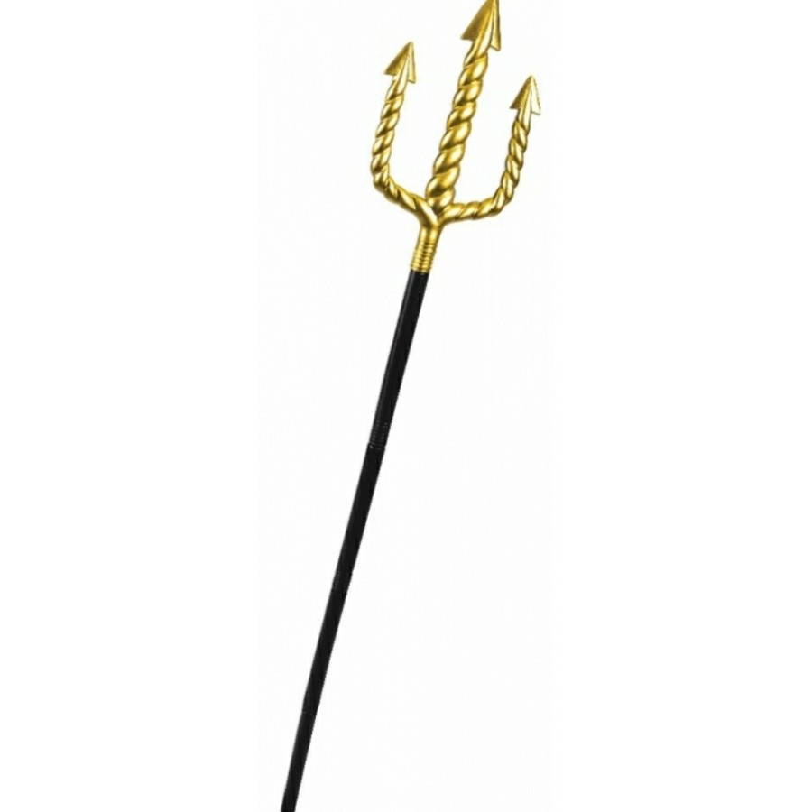 Neptune Pitchfork Poisedon Trident Shiva Trishul Gold Trisula Costume props