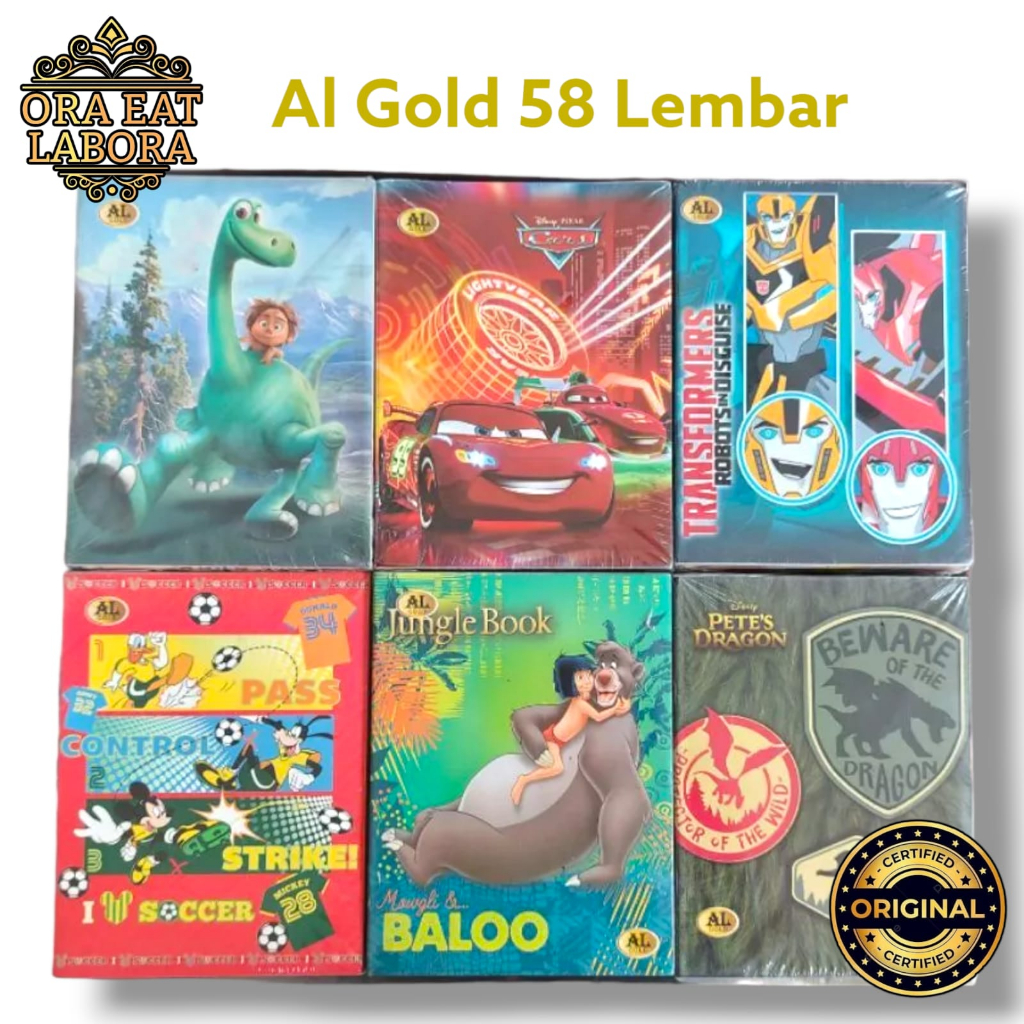 

Buku Tulis Al Gold 58 Lembar 1pak isi 10 buku - Ora Eat Labora