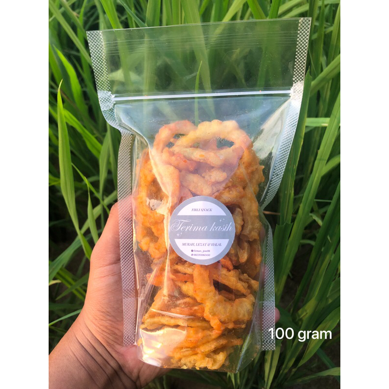 

Keripik pare tidak pahit kemasan 100 gram rasa balado