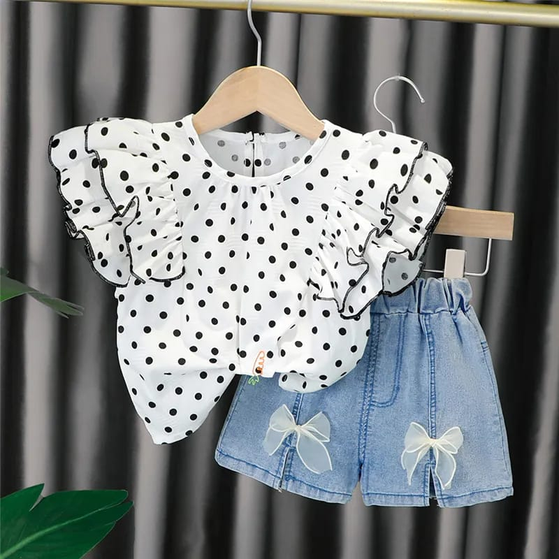 Setelan lengan pendek anak perempuan 6 Bulan - 4  tahun MOTIF BUTTERFLY lucu SET pendek premium / baju bayi lucu import