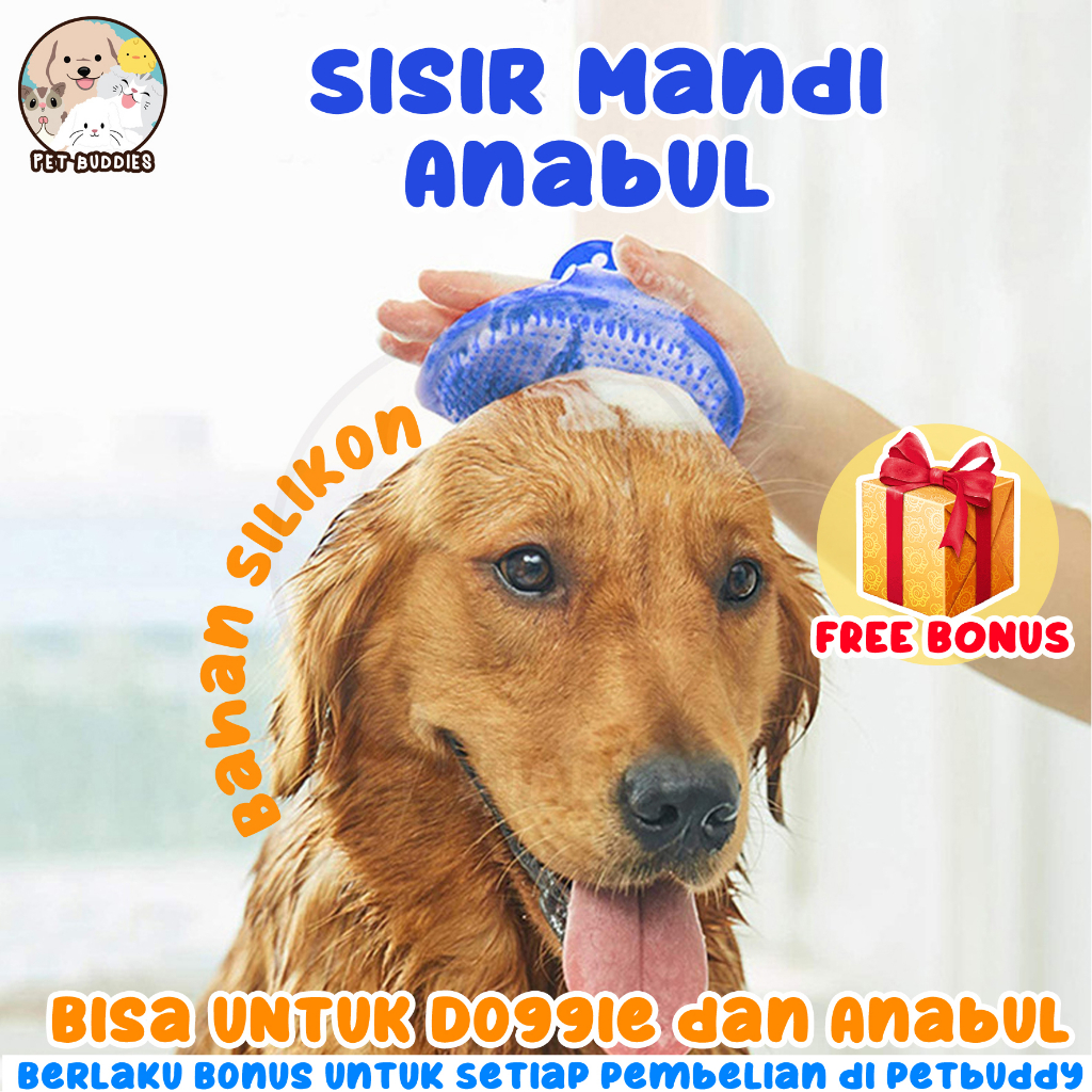 [FREE BONUS]Rubber Comb Sisir Kucing/Anjing Karet Mandi Lembut