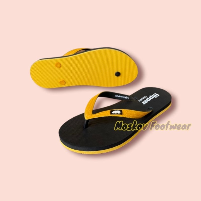 Filpper Classic Sandal Jepit Pria Santai Karet Rubber Sendal Japit Pantai Casual Yellow