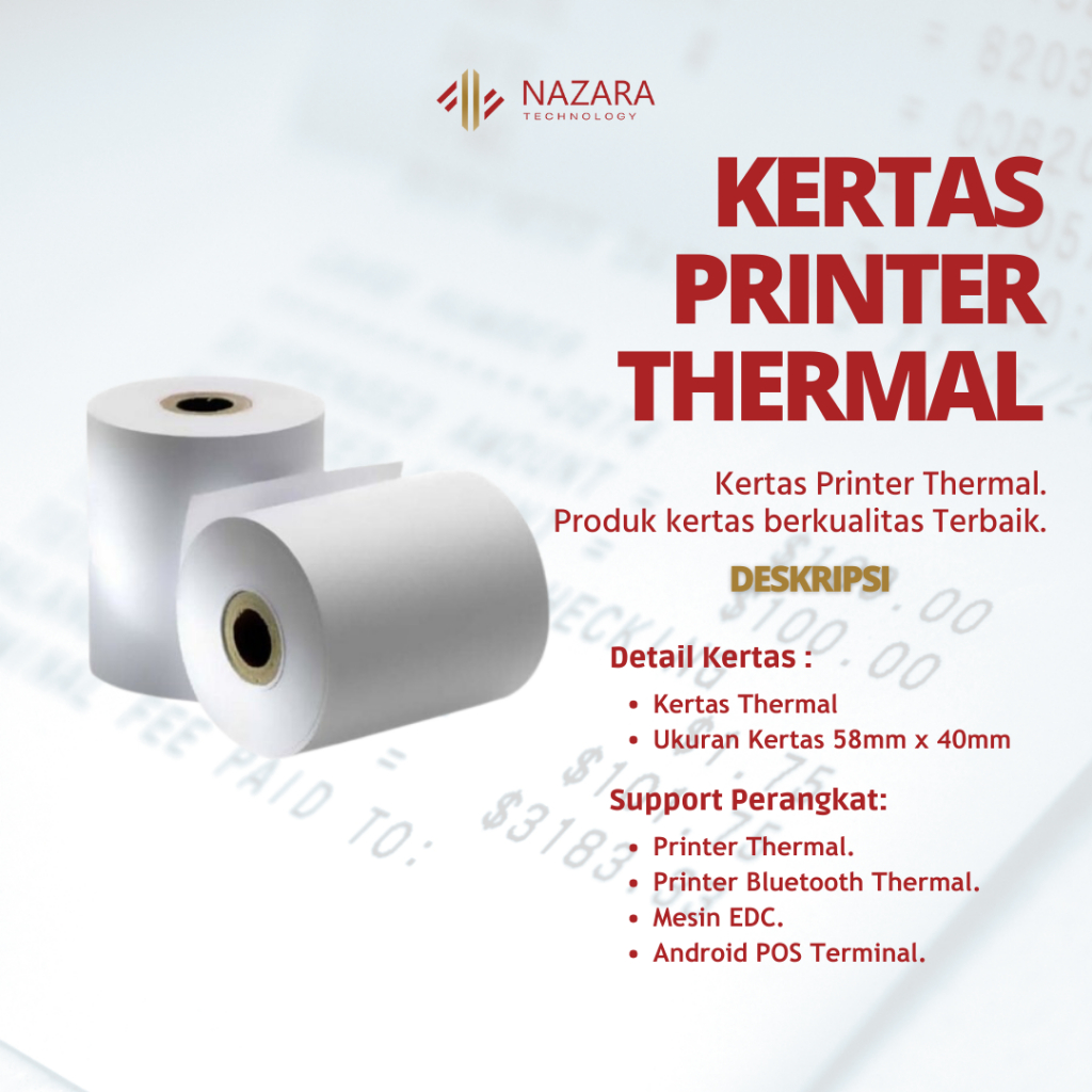 Kertas Thermal Printer 58mm x 40mm