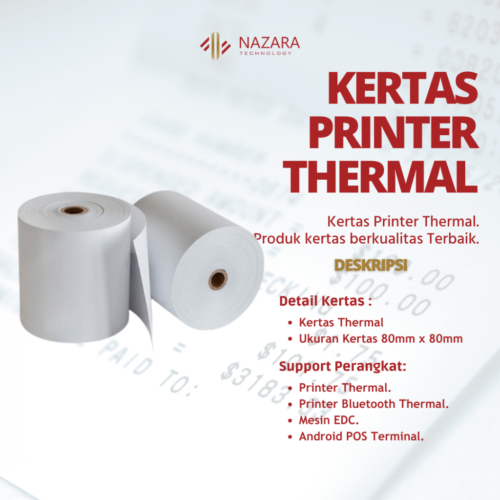 

Kertas Thermal Printer 80mm x 80mm