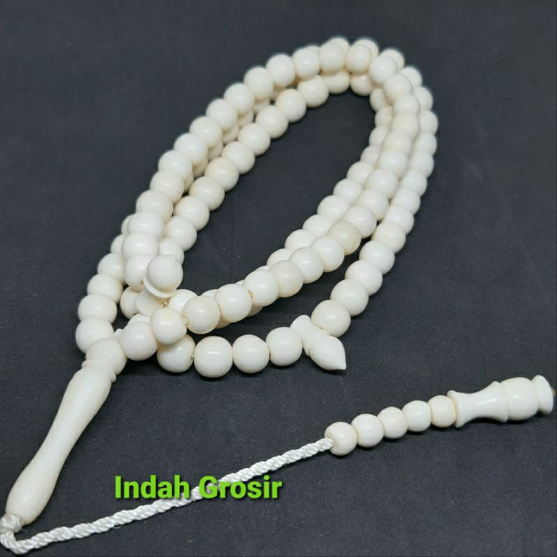 Tasbih putih tulang 8mm 99butir 100% original