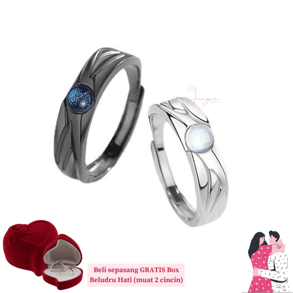 [UKIR NAMA] Cincin Couple Eclesia S28 Adjustable Ailoviu Original Perak Untuk Pasangan Hadiah Valentine Kado Gift