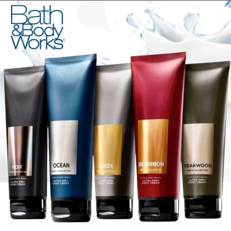 BATH &amp; BODY WORKS BBW MEN'S COLLECTION ULTRA SHEA BODY CREAM 226 G MIX FRESHWATER GRAPHITE HERO OASIS CLEANSLATE CHAMPION BOURBON TEAKWOOD CLEAR HORIZON STONE MIDNIGHT OCEAN ATLANTIC NOIR MARBLE LEGEND CLEAN SLATE FRESH WATER MEN