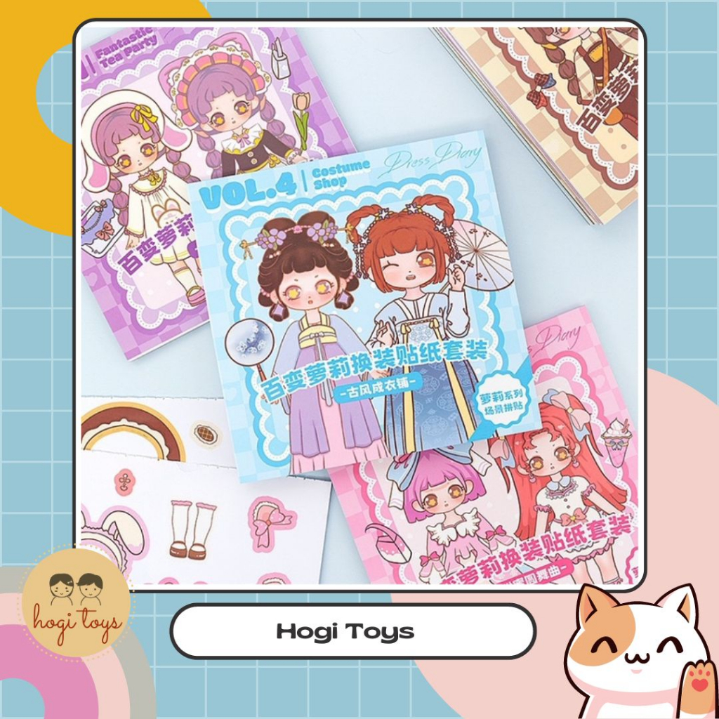 Buku Stiker DIY Fashion Baju Sticker Dress Up Book Lucu Korean