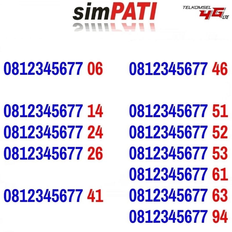 Nomor Cantik Simpati 081234567